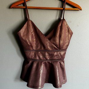 Francesca's Pink Cropped Sparkle Going out Top